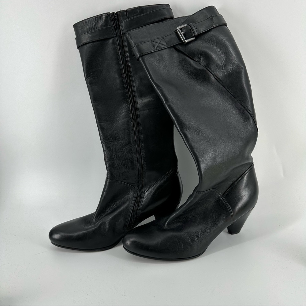 Ecco Knee High Leather Heeled Boots